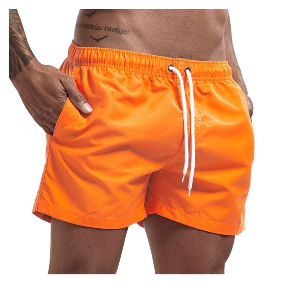 NEW KAILUA SURF MENS SWIM SHORTS TRUNKS QUICK DRY ORANGE SIZE M ADJUSTABLE WAIST